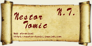 Nestor Tomić vizit kartica